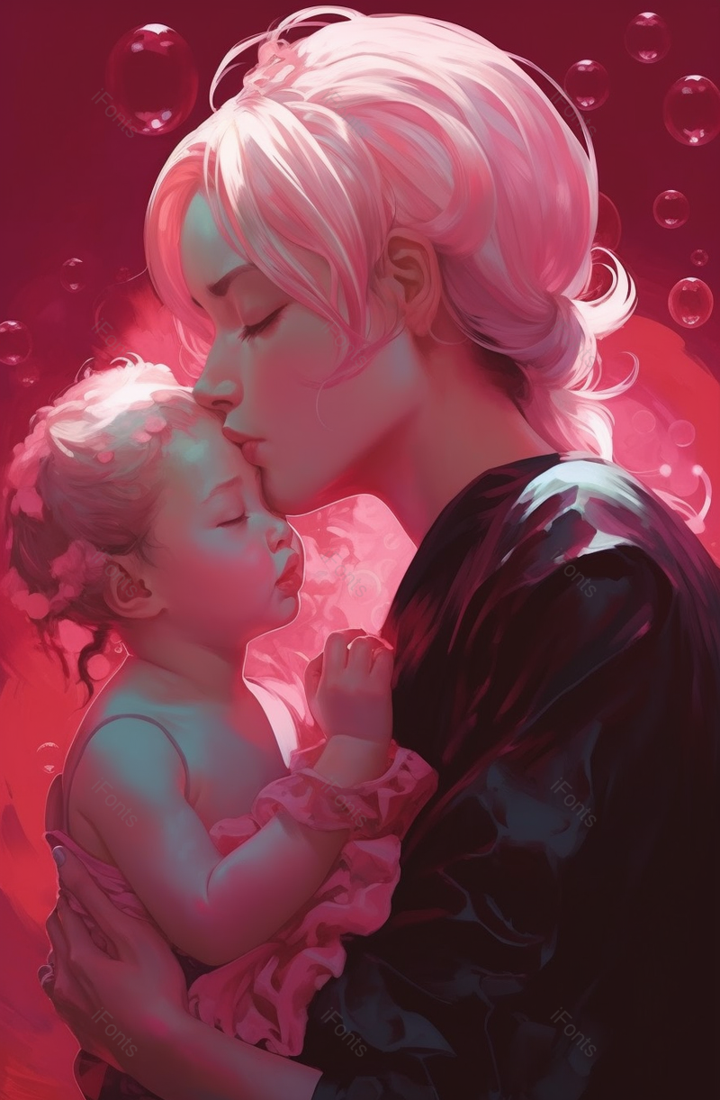 妈妈亲吻孩子感恩母亲节海报背景图,插画/手绘图,插画/手绘图库,插画/手绘图下载,插画/手绘